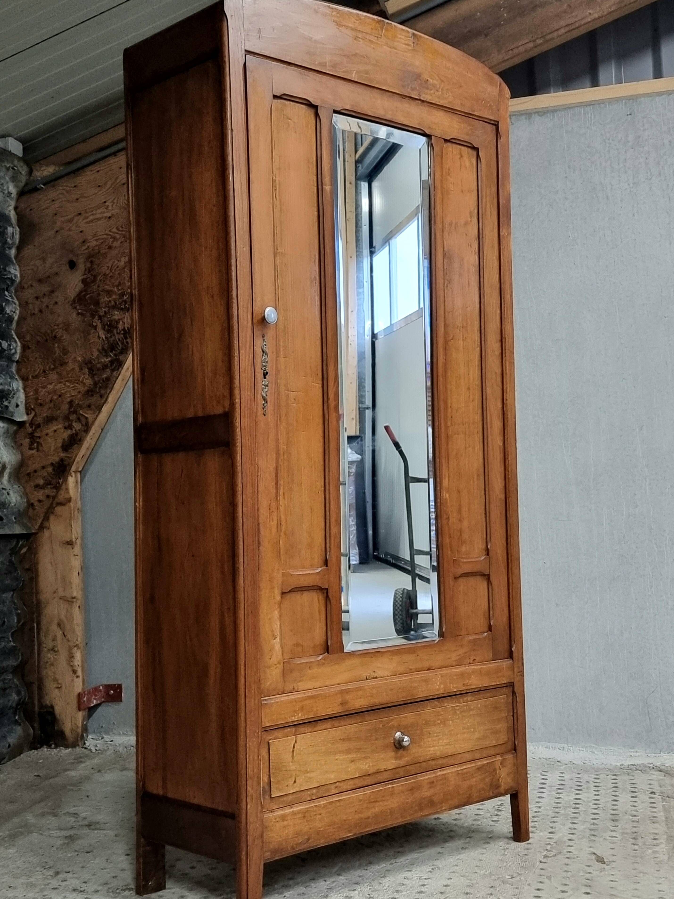Ancienne Armoire à Glace / Lingère De Poupée En Bois - Occasion Bon État - Vintage France