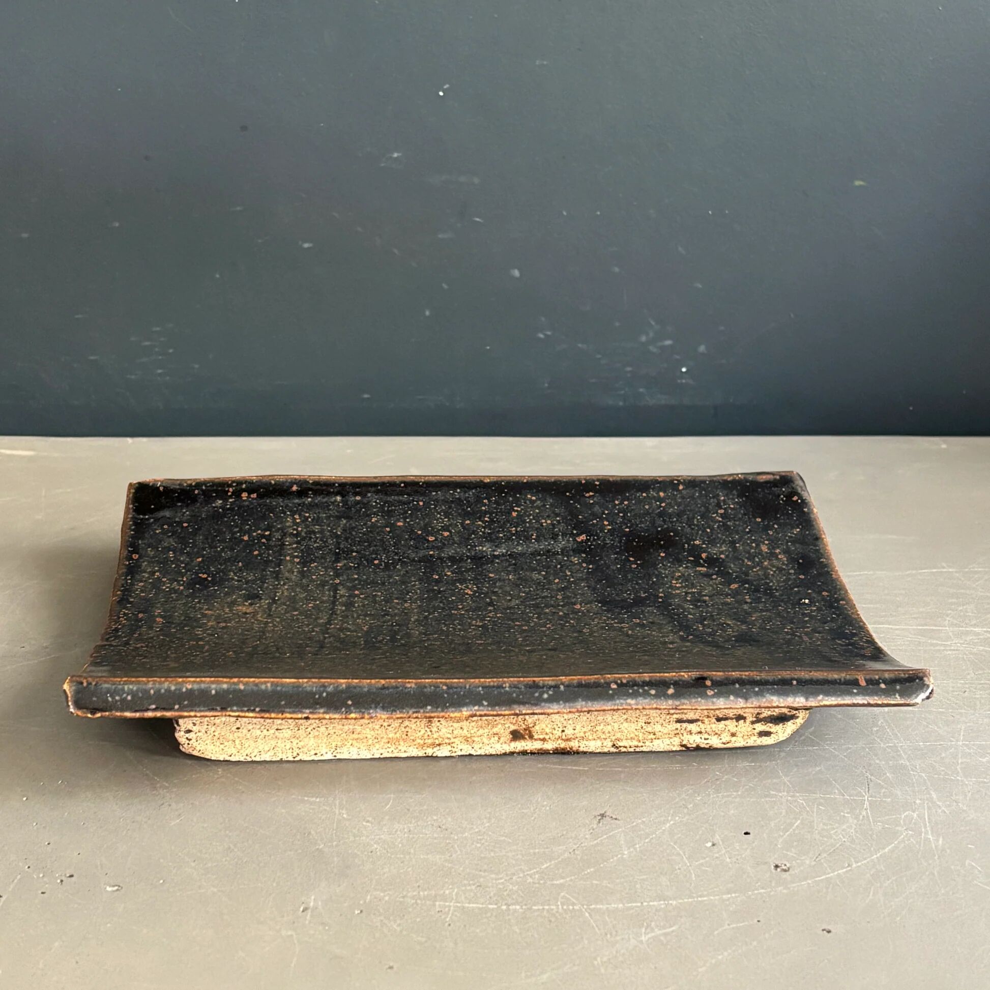 Pair of handmade ceramic sushi plates - Wabi-sabi