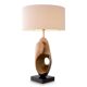 Pair of table lamps in patinated brass and black granite base.