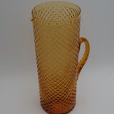 Large vintage amber glass decanter