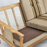 1970s, Danish 3 seater sofa, original very good condition, wool, oak.