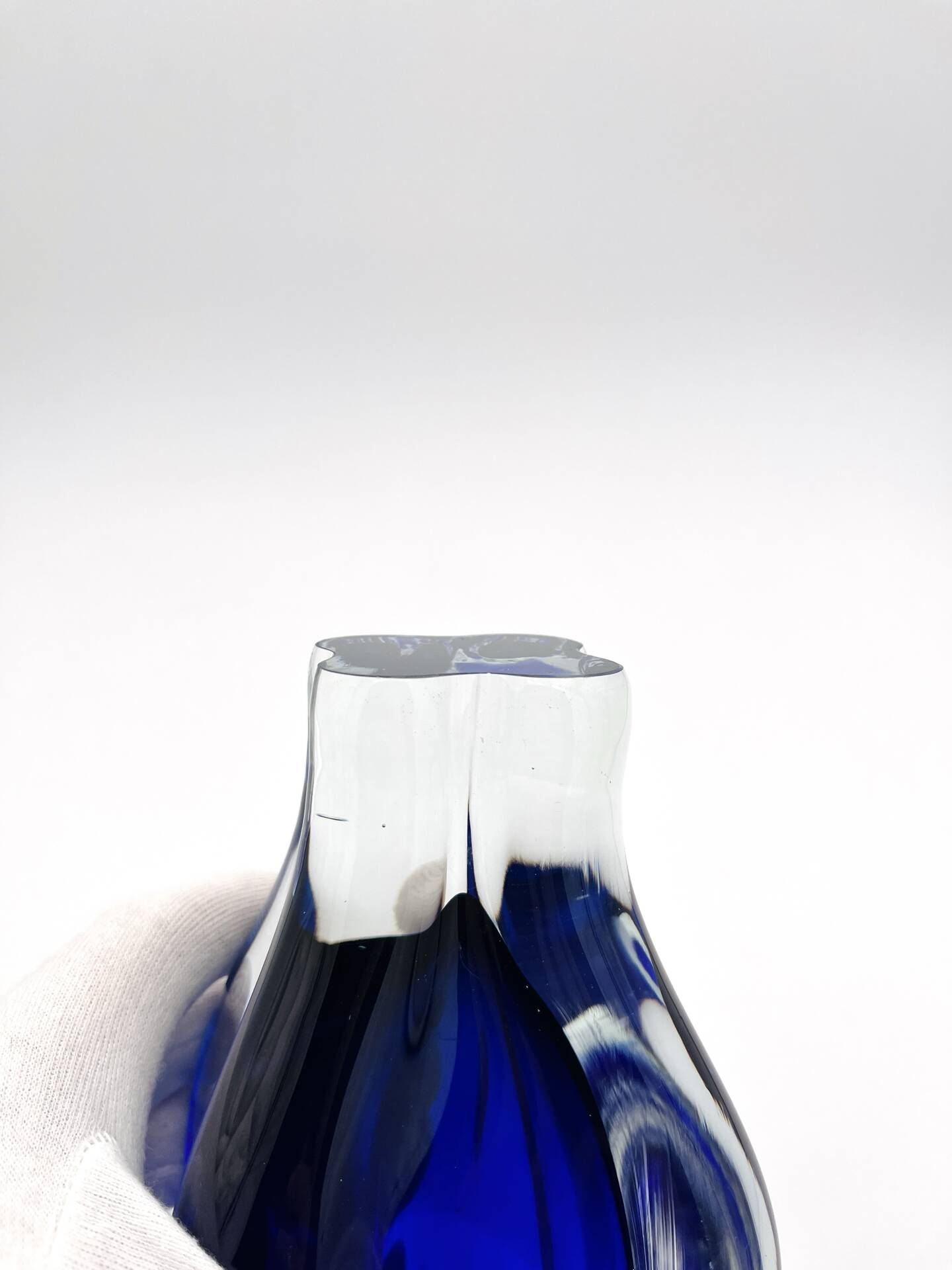 Vase Josef Hospodka Chribska Bohemia Cobalt Blue Glass 1960