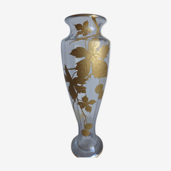 Vase en verre soufflé  Art nouveau époque 1900