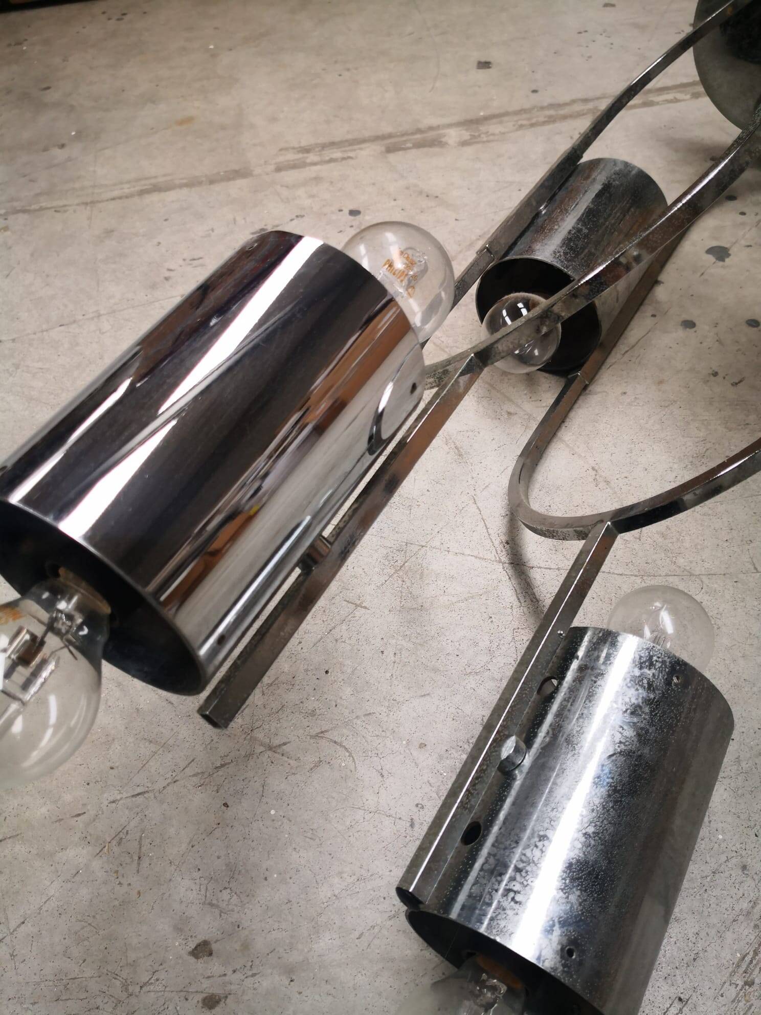 Murano Glass Chain Chandelier in Metal by Aldo Nason for Mazzega