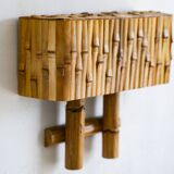 Lampe murale en rotin et bambou de style moderne du milieu du siècle