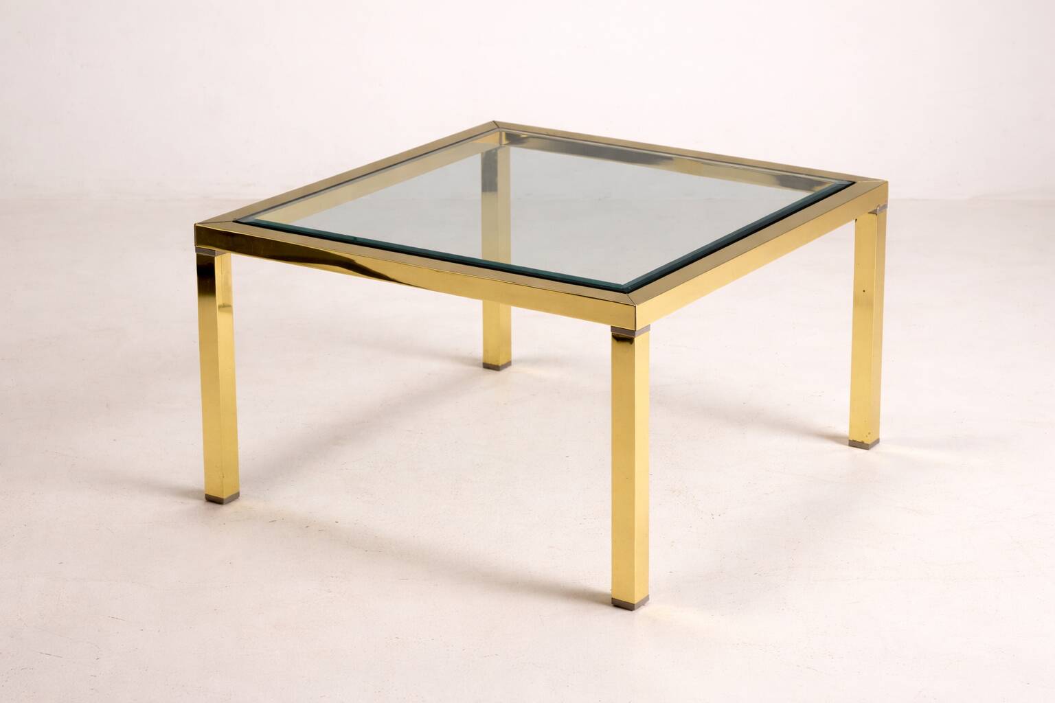 Brass and glass coffee table, 1970s, Europe