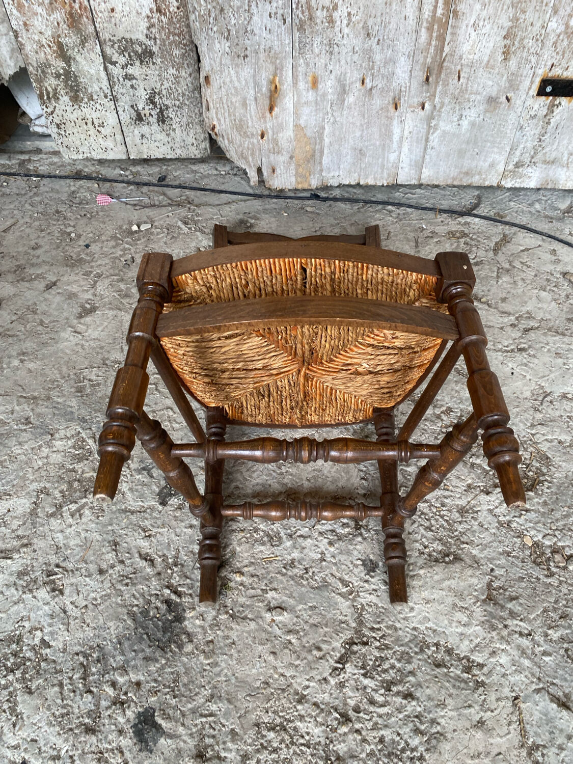 Nursing Chair Nursery Antique Turned Wood + Woven Straw Seat
