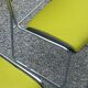 Set of 6 designer chairs with wooden seats and backs, chrome legs.