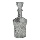 Small cylindrical glass whiskey decanter H:23