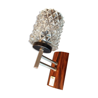 Structured glass wall lamp / vintage 60s-70s