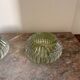 Pair of Vintage Round Glass Candle Holders