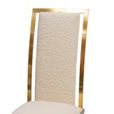 Set of Eight Chairs in bouclé wool by Michel Mangematin France 1970.