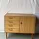 Vintage Mobel chest of drawers sideboard in wood and formica 1960 with 4 drawers