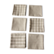 Lot 6 vichy cotton napkins and beige linen tiles