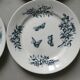 6 assiettes plates Badonviller, papillons et fleurs, 1900