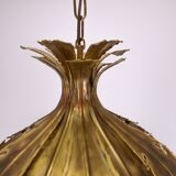 Brutalist brass pendant lamp Svend Aage Holm Sørensen 1960