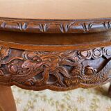 Table basse ancienne en bois sculpté de dragons Chine vers 1940