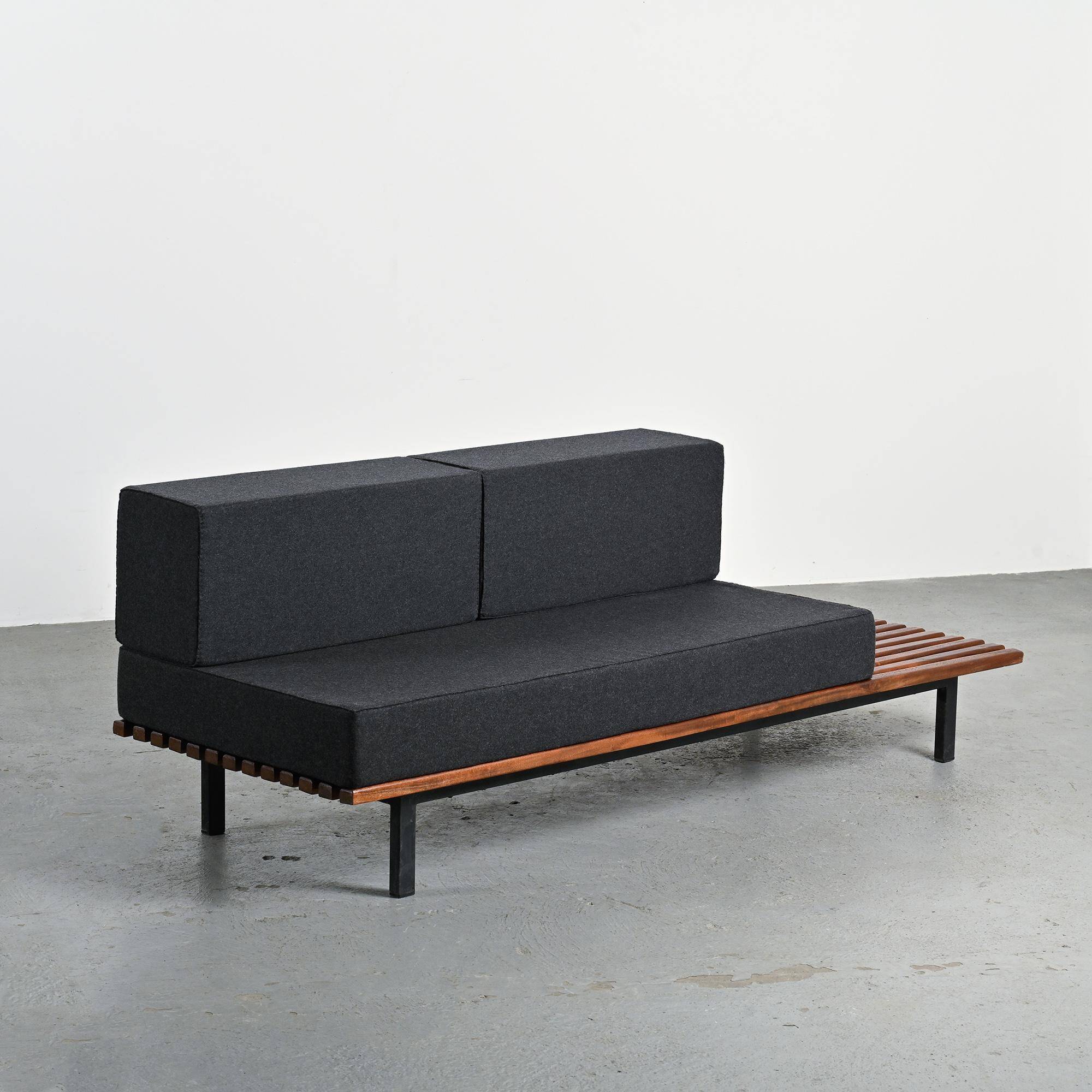 Cansado bench in mahogany by Charlotte Perriand, Mauritania, 1962