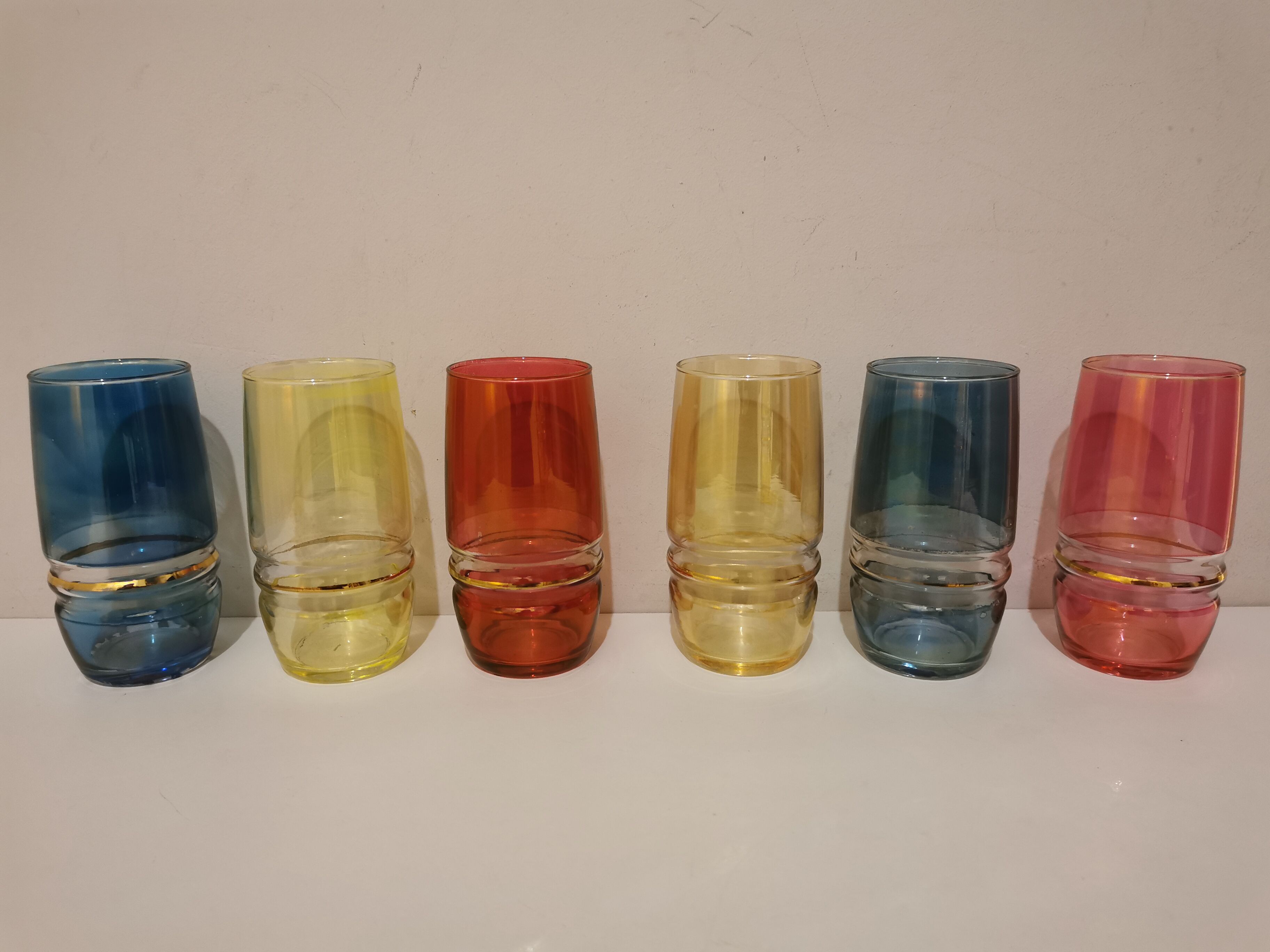 Multicolored orangeade service 60s