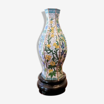 Vase soliflore en bronze cloisonné Chine