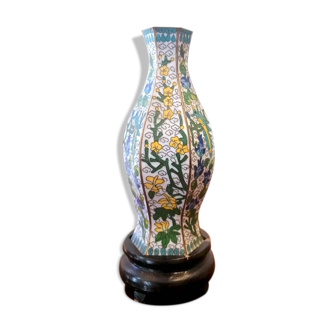 Vase soliflore en bronze cloisonné Chine