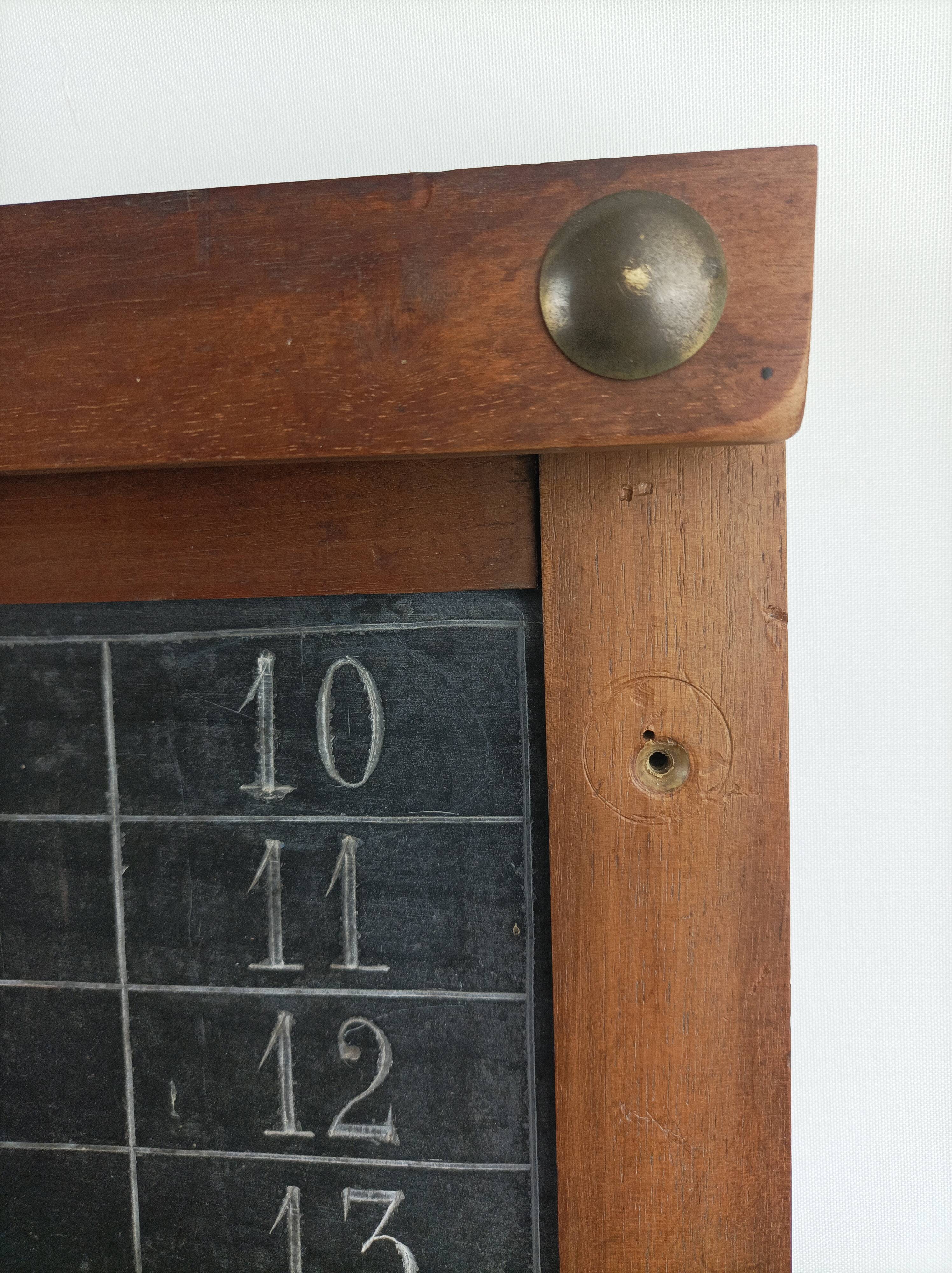Old billiard abacus with branded slate