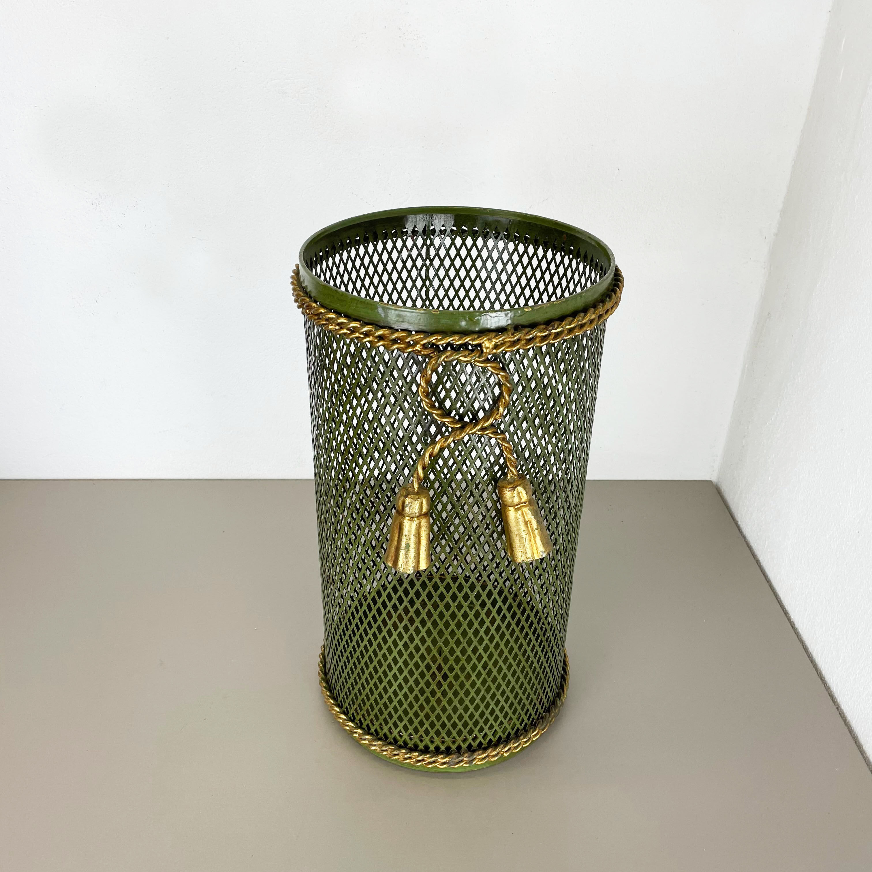 Hollywood Regency Gilded Metal Umbrella Stand by Li Puma, Firenze, Italy, 1950s