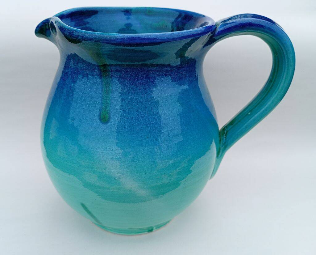 Vintage Mid-Century Ceramic Pitcher in Ombré Style