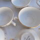 Lot of 10 Sarreguemines cups and saucers.