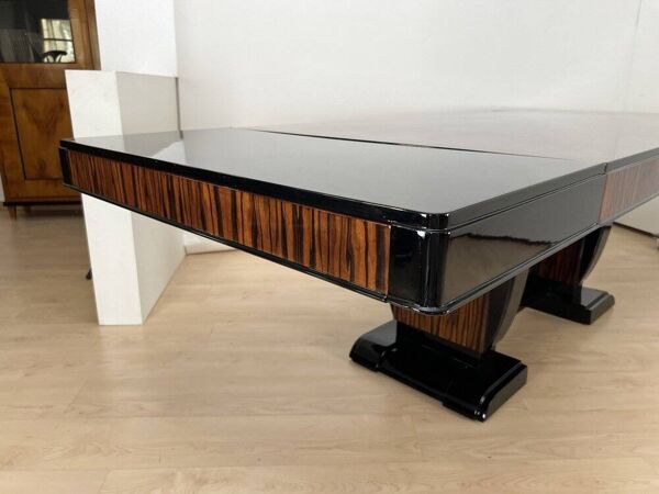 Ensemble de salle à manger extensible Art Déco français, 1930, ensemble de 9 pièces