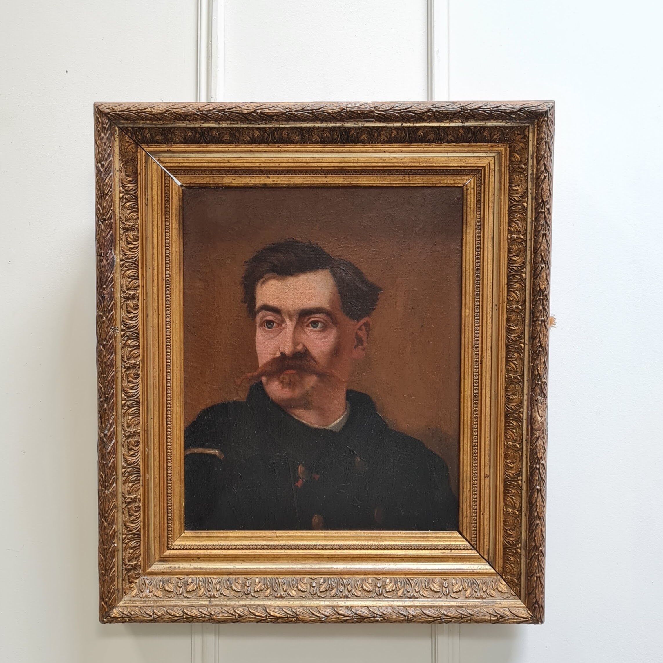 Antique oil painting of gentleman c1890