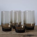 4 vintage smoked glasses 70s