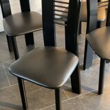Ensemble de 4 chaises post-modernes brutalistes
