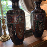 Pair of cloisonné vase