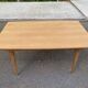 Table à manger design scandinave extensible décapée en teck brut 1960
