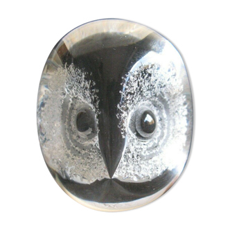 Paper press bird owl crystal signed Mats Jonasson