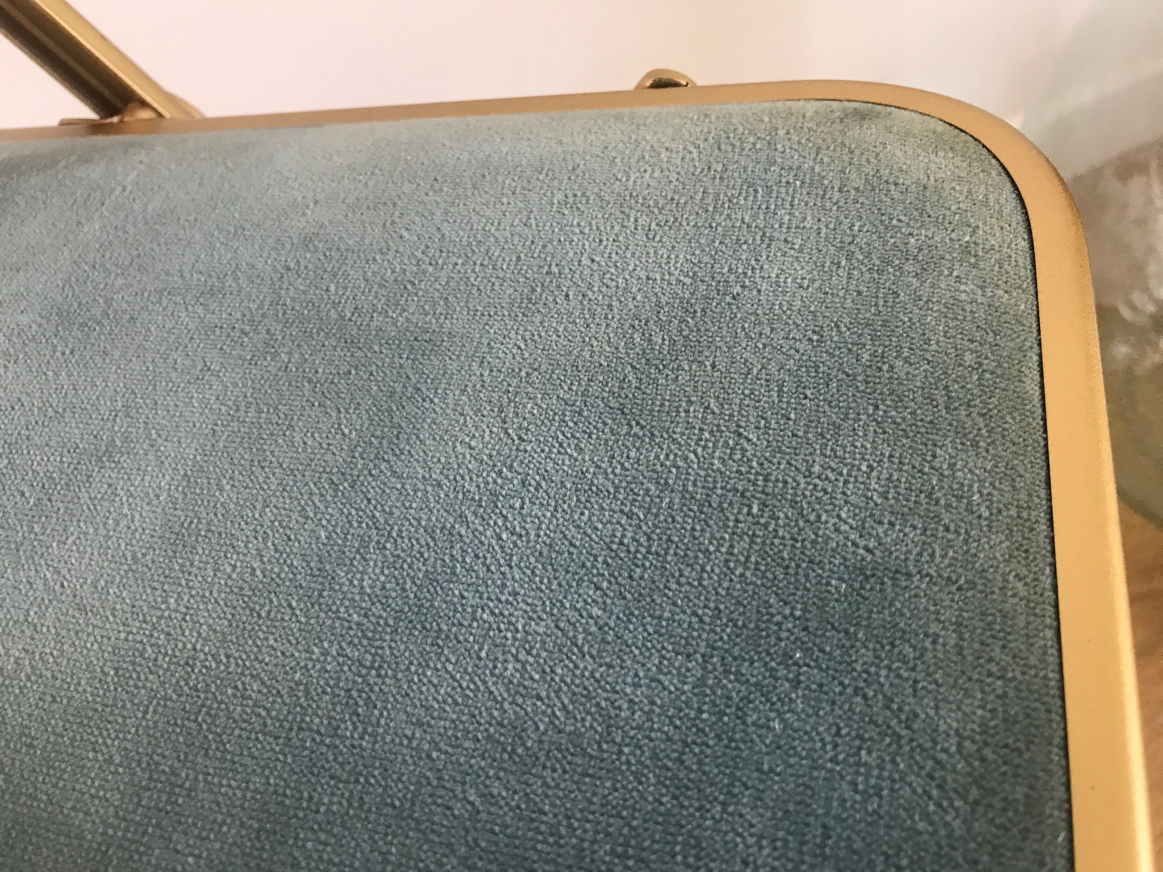 Chaise pliante vintage Chaisor en velours bleu