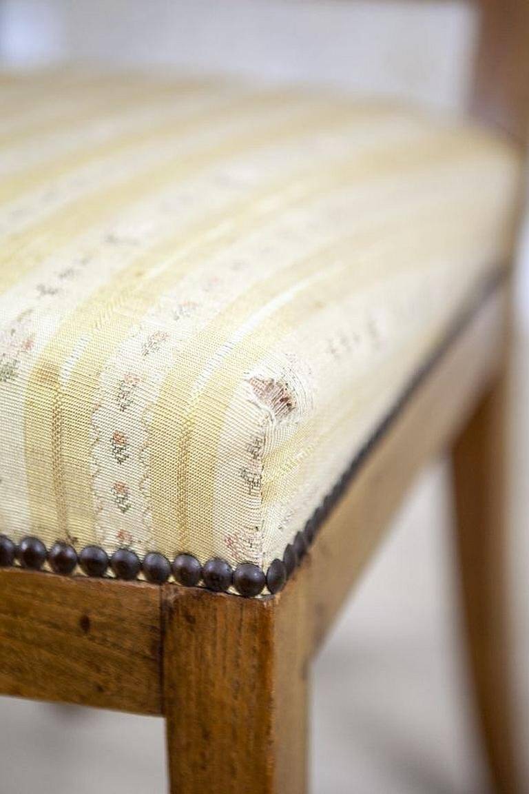 Set of 2 Ash Chairs in White Upholstery, 1950s