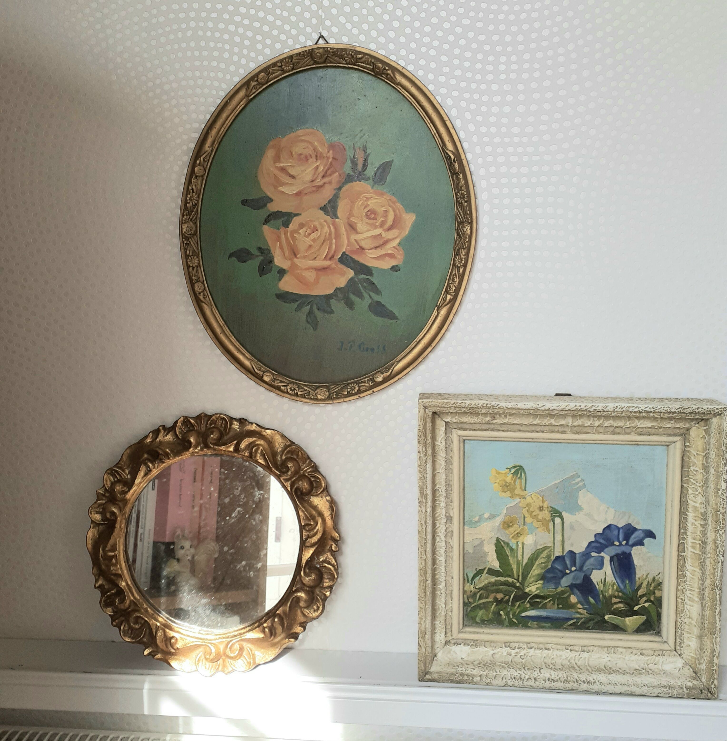 Tableau ovale roses