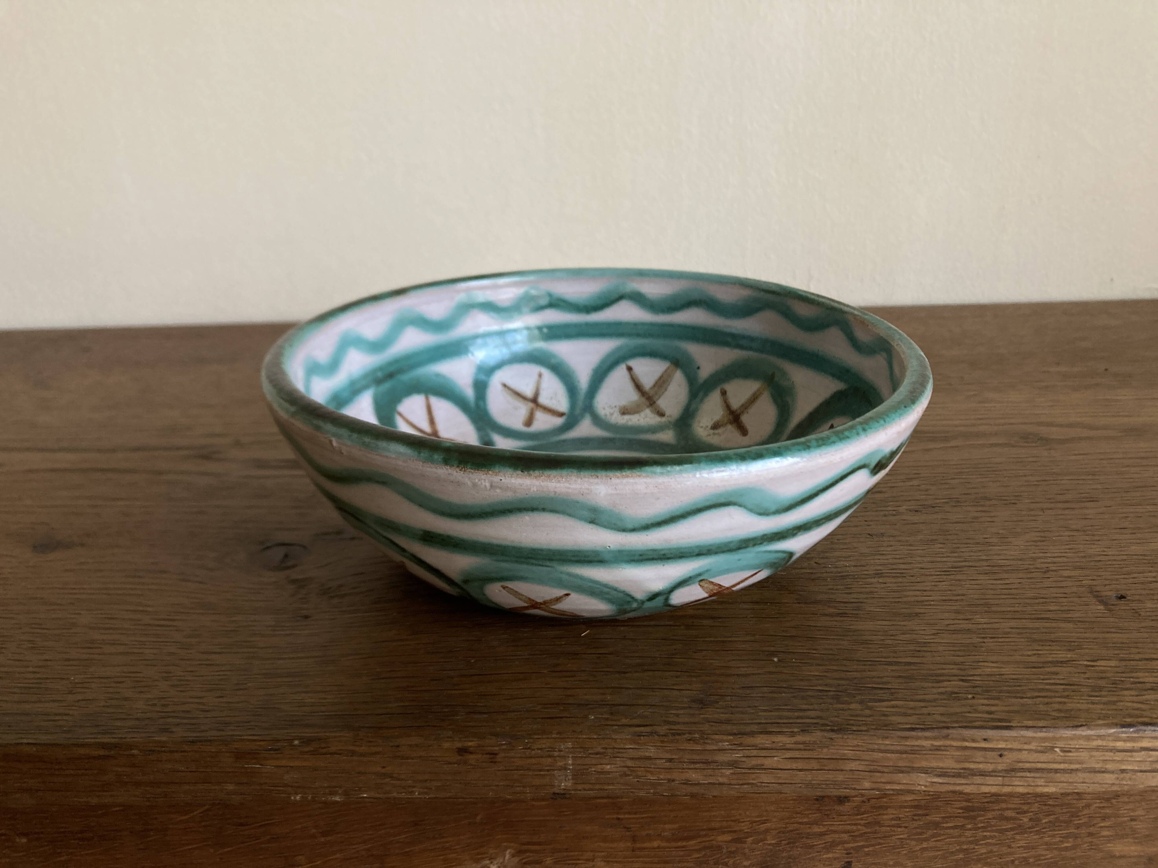 Robert Picault 1960 Vallauris salad bowl signed in full