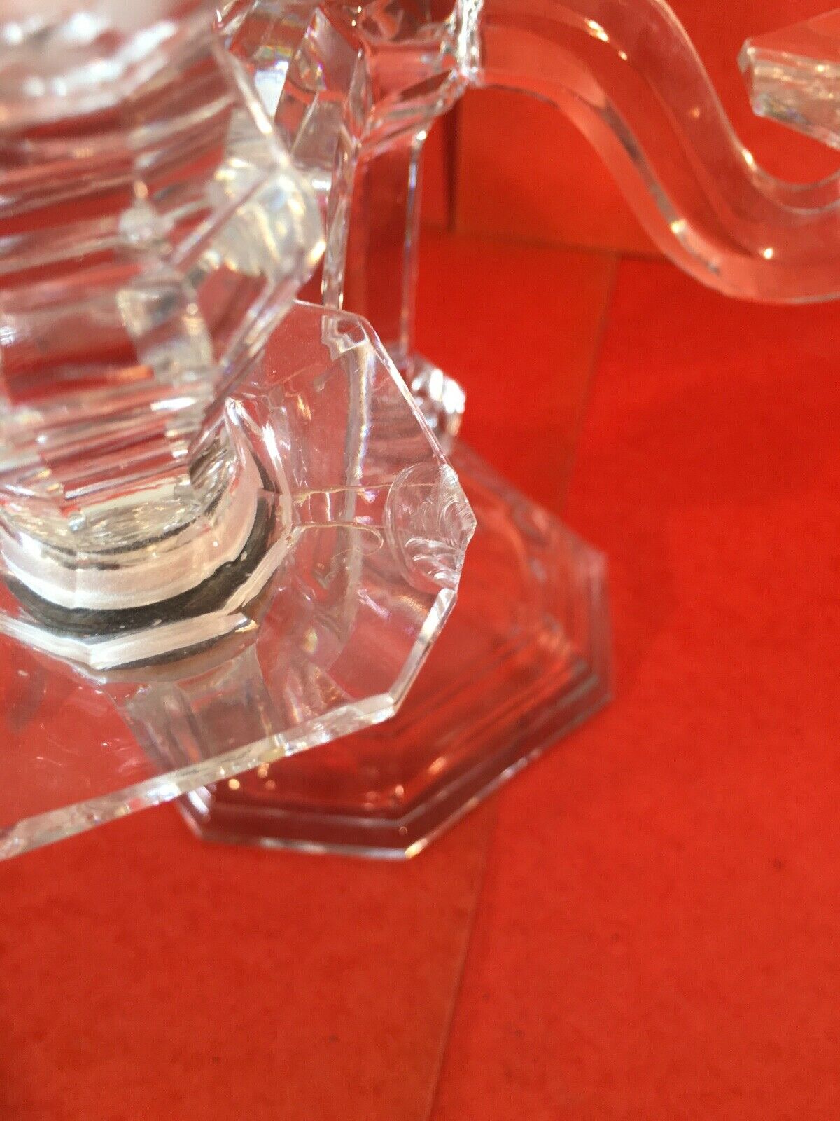 Pair candelabra crystal candlestick Baccarat regency model 5 lights