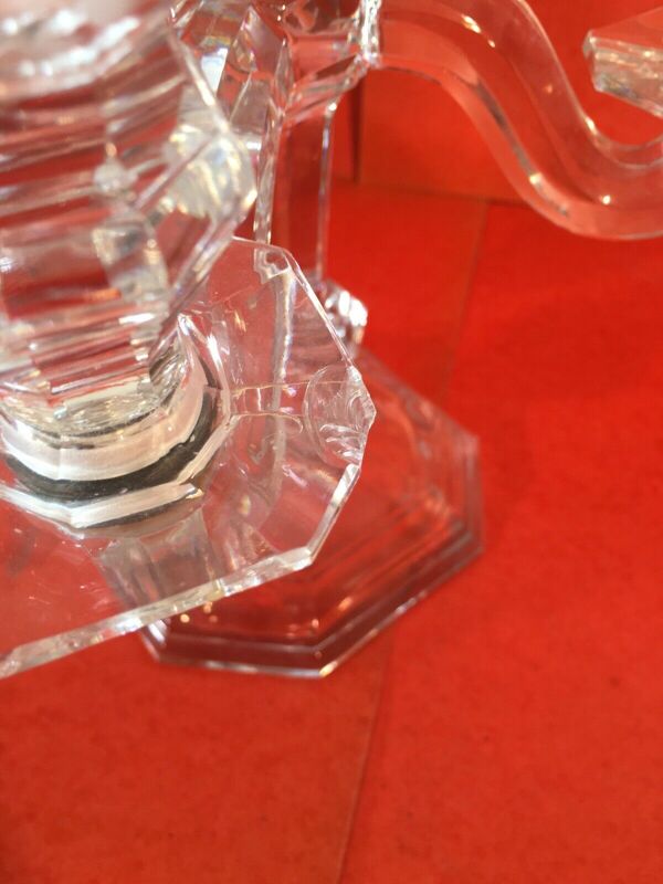 Paire candélabre bougeoir cristal Baccarat modèle Régence 5 lumières