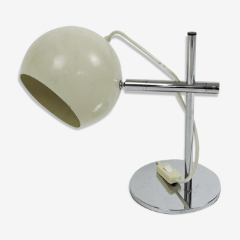 Vintage spherical cream desk lamp, 1960