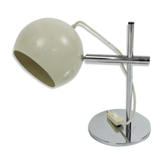 Vintage spherical cream desk lamp, 1960