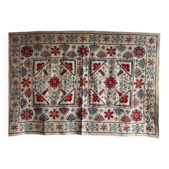 Uzbek silk tapestry wall hanging