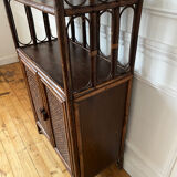 Vintage rattan and caning shelf bookcase