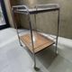Vintage chrome bar cart/rolling table/tea trolley