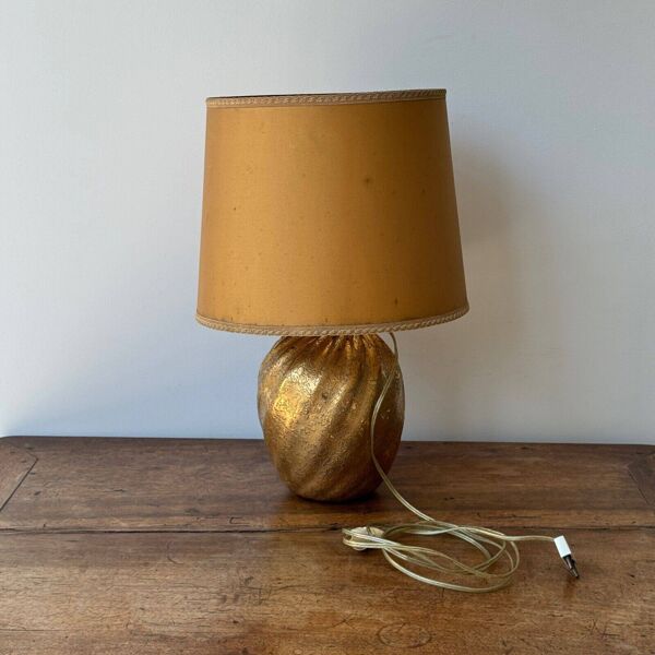 Lampe Murano Venise 1960 inclusion dorée signature à la flèche