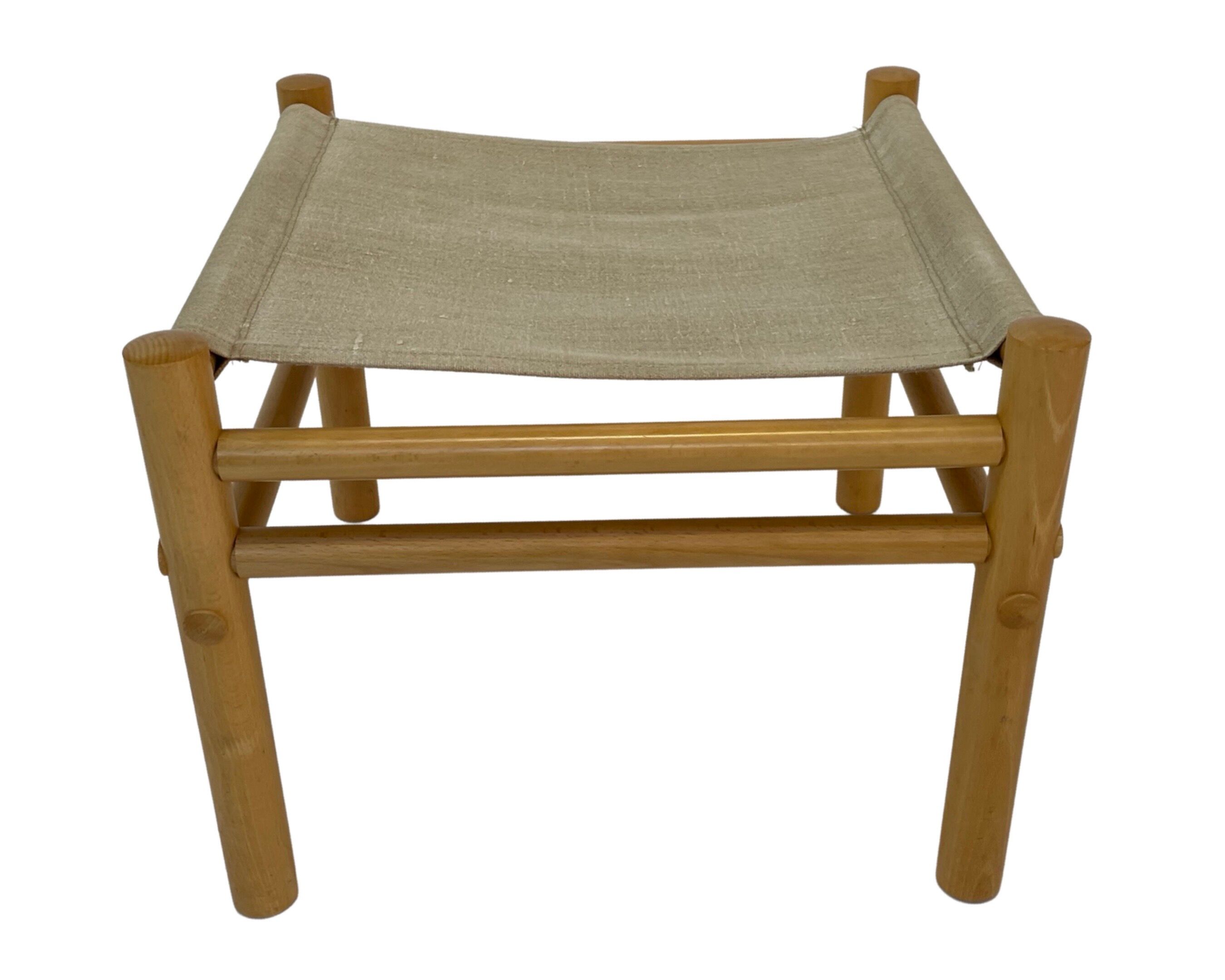 Vintage Safari Ottoman Footstool 70s design