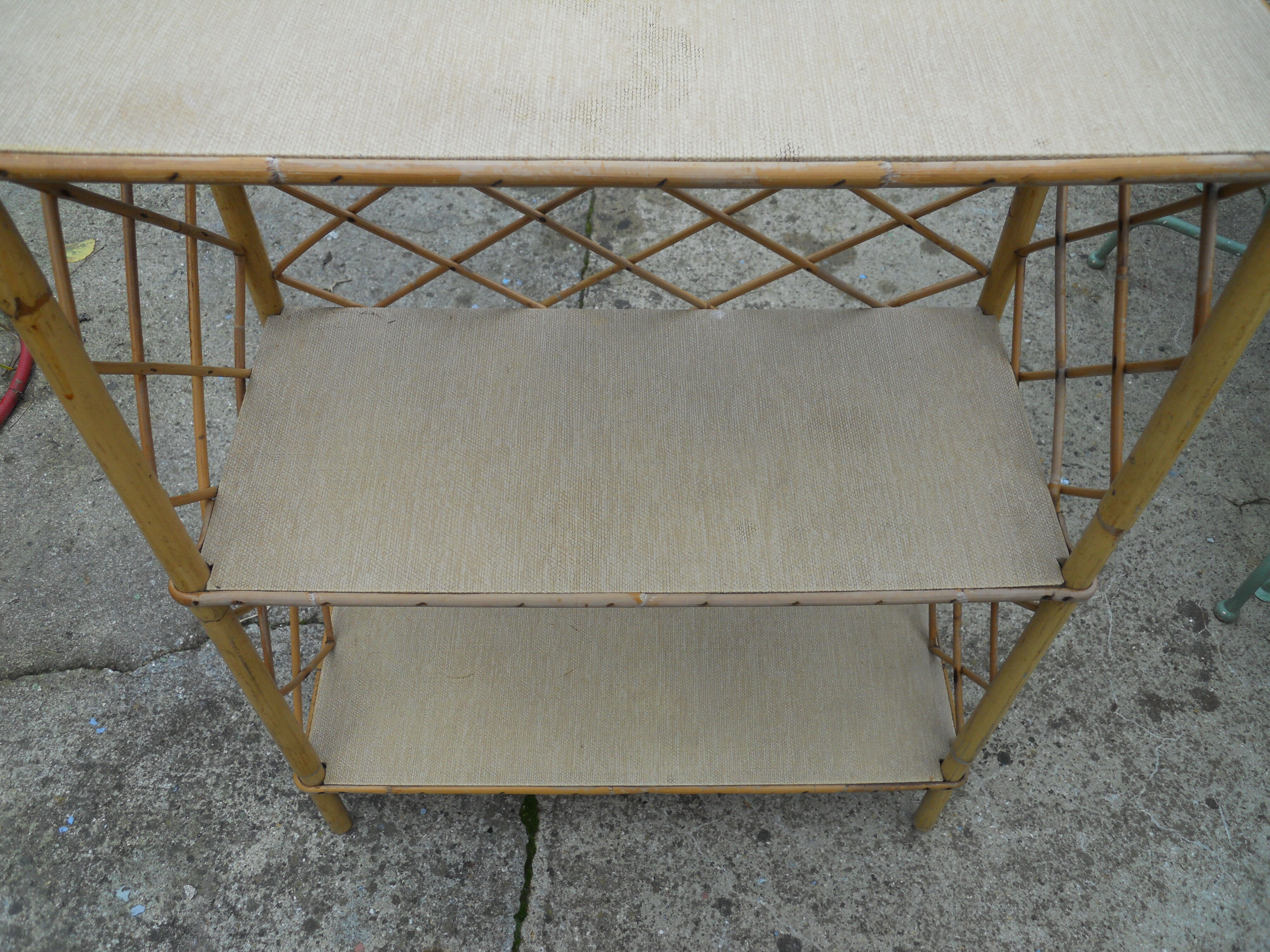 Rattan standing shelf 60s